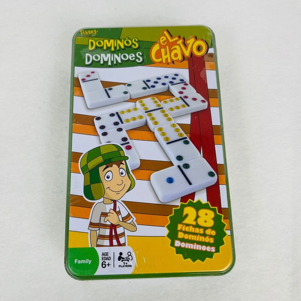 El Chavo Animado Dominoes 28 Super-Sized Tiles in Collectible Tin Fundex 2008
